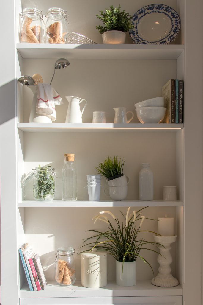 Open and Modular Shelving Utilise Existing Furniture